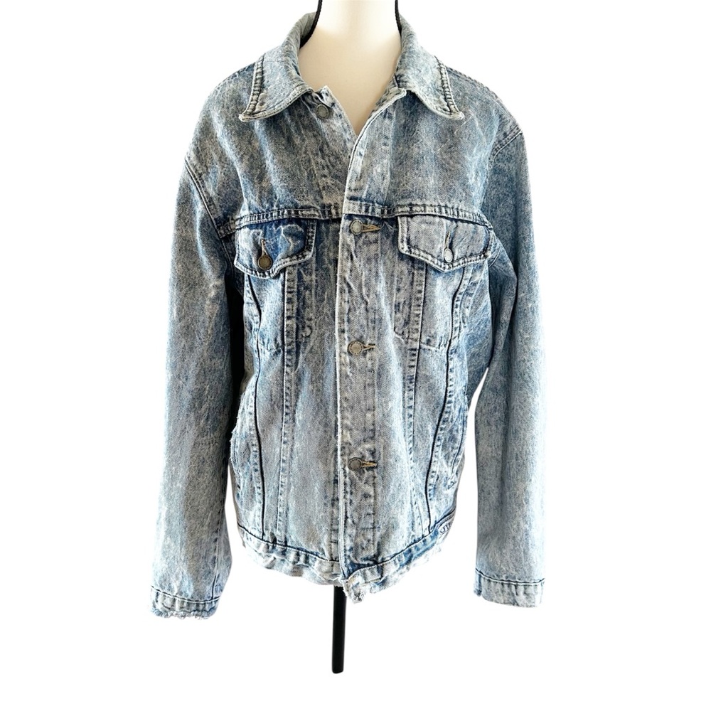 Vintage 80’s maryk & co. Light Blue Acid Wash Distret Jean Jacket Cotton